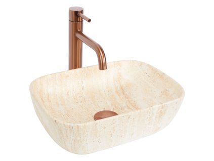 Rea Belinda Mini 36 umyvadlo na desku, travertine matt, REA-U4700