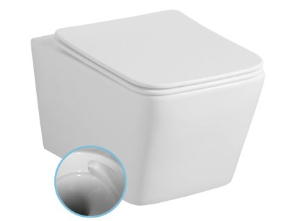 Sapho PORTO závěsná WC mísa, Vortex Rimless, 35,5x52cm, bílá PZ102V