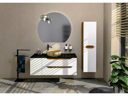 Sapho Koupelnový set WAVE 30+90, levá, bílá/dub collingwood KSET-092