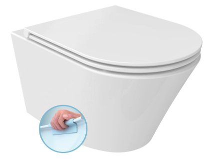 Sapho PACO SHORT závěsná WC mísa, Rimless, 36x47,5cm, bílá PZ1012SH