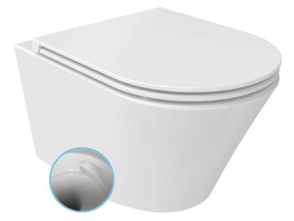 Sapho PACO závěsná WC mísa, Vortex Rimless, 36x53cm, bílá PZ1012V