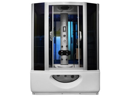 Aplomo Pepper Black masážní sprchový box s hydromasážní vanou Rozměr koutu: 165x85cm, MO-09944B-165