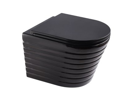 Aplomo Strips WC závěsné se sedátkem, černá, WS-W04L-CBK-M