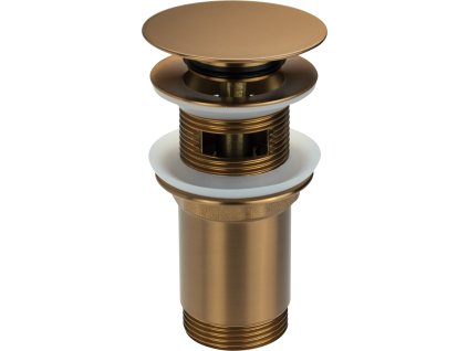 Aplomo Umyvadlová nebo bidetová výpusť clic-clac s objímkou, kartáčovaný bronz, NHC_CC0U