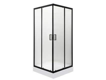 Kerra Soho SQ čtvercový sprchový kout s vaničkou, black Rozměr koutu: 90x90cm, 31572_90X