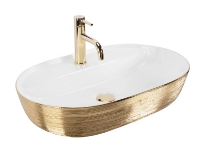 Rea Aura 61 umyvadlo na desku, zlato bílá, REA-U6900