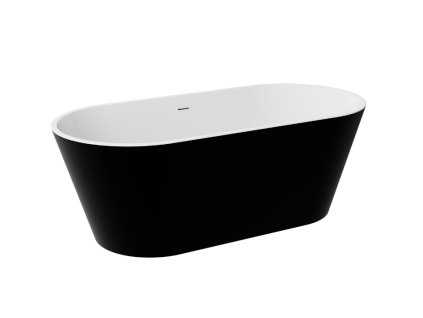 Besco Deeva B&W volně stojící akrylátová vana, lesk Délka vany: 150cm, WWA-150-DBC