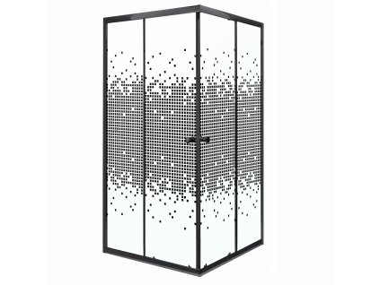 Kerra Pixel SQ Black čtvercový sprchový kout Rozměr koutu: 80x80cm, PIXELBL80