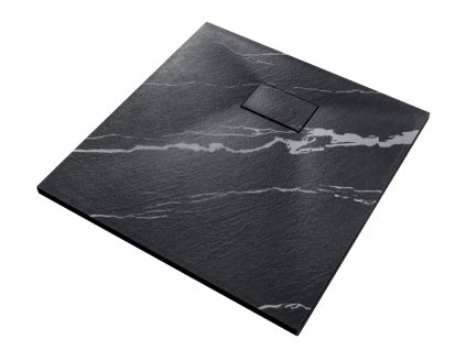Besco Vexo čtvercová sprchová vanička, marble black Rozměr vaničky: 80x80cm, VMB-80-80-K