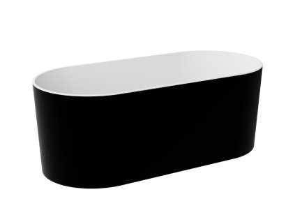 Besco Lova B&W lesk volně stojící vana 160x74, litý mramor, WWM-160LBKS