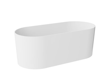 Besco Lova White lesk volně stojící vana 160x74, litý mramor, WWM-160-LKS