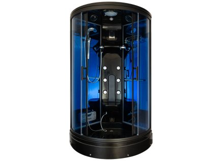 Aplomo Monster Black 100x100x220 parní masážní sprchový box, MO-0210BS