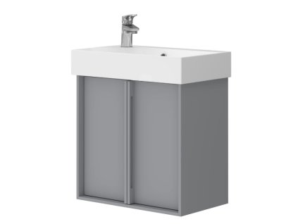 Lavedo Quadra Grey 55 koupelnová skříňka s umyvadlem, mat, QDGR55