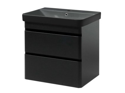 Lavedo Vivace Air Black 60 koupelnová skříňka s černým umyvadlem, VIV-AIR-BLACK-60