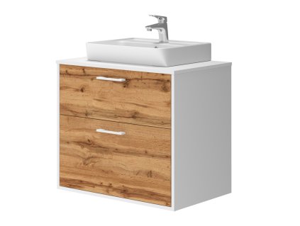 Lavedo Afina Neon White/Wotan Oak 70 koupelnová skříňka s umyvadlem, AF-70-NE-WO2