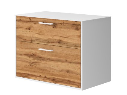 Lavedo Afina White/Wotan Oak 80 koupelnová skříňka s přípravou pro libovolné umyvadlo, AF-80-HPL-WO-WH