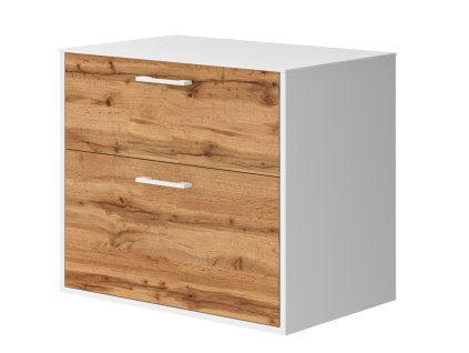 Lavedo Afina White/Wotan Oak 70 koupelnová skříňka s přípravou pro libovolné umyvadlo, AF-70-HPL-WO-WH