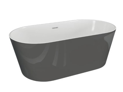 Polimat Uzo volně stojící akrylátová vana 160x80, grafit, 00437