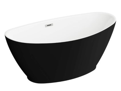 Polimat Mango 150x75 volně stojící akrylátová vana, černý mat, 00520