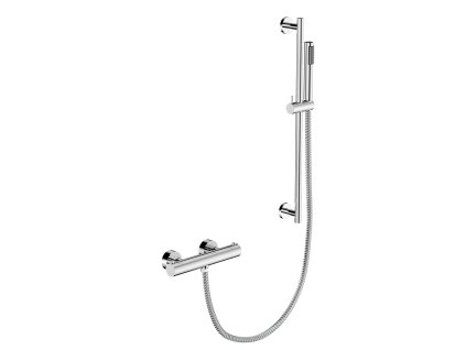 Besco Veo sprchový set s termostatickou baterií a posuvnou ruční sprchou, chrom, BP-VNTII-CH