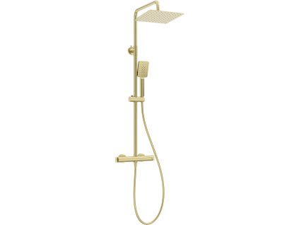 Aplomo Nemo sprchový set s baterií termostatický, brush gold, NAC_R4HT
