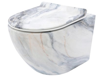 Rea Carlos rimless WC závěsné se sedátkem, granit mat, REA-C8003