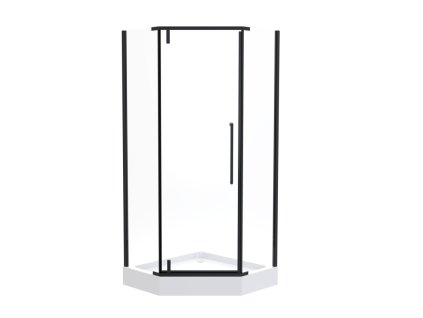 Savana Veduta Agat Black 90x90 pětiúhelníkový sprchový kout s vaničkou, Y8706B