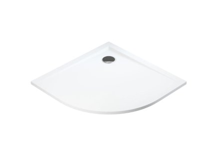 Polimat Perrito White imitace kamene čtvrtkruhová sprchová vanička, litý mramor Rozměr vaničky: 80x80cm, 00530