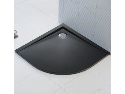 Polimat Perrito Black čtvrtkruhová sprchová vanička, litý mramor Rozměr vaničky: 80x80cm, 00527