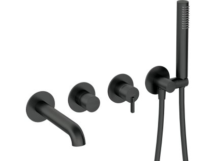 Deante Silia 4 otvorová podomítková vanová baterie, černá, BQS_N18P