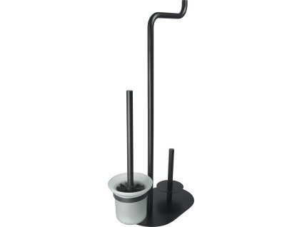 Aplomo Silia 3-funkční držák na toaletní papír a WC kartáč, černá, ADI_N732