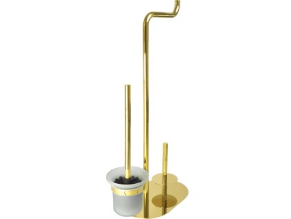 Aplomo Silia 3-funkční držák na toaletní papír a WC kartáč zlatá, ADI_Z732