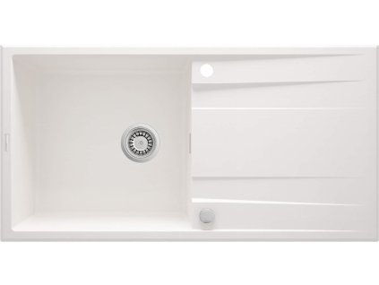 Deante Eridan 100 granitový dřez s odkapávačem, bílá, ZQE_A713