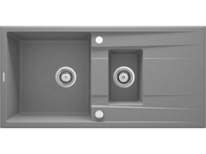 Deante Eridan 1.5 granitový dřez s odkapávačem, šedá metalic, ZQE_S513