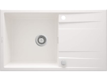 Deante Eridan 85 granitový dřez s odkapávačem, bílá, ZQE_A113