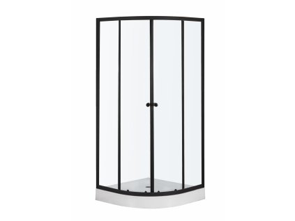 Kerra Leo Black čtvrtkruhový sprchový kout s vaničkou Rozměr koutu: 90x90cm, LEOBL90