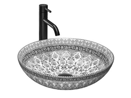 Rea Arte Dark Grey 40 keramické umyvadlo na desku, REA-U8002