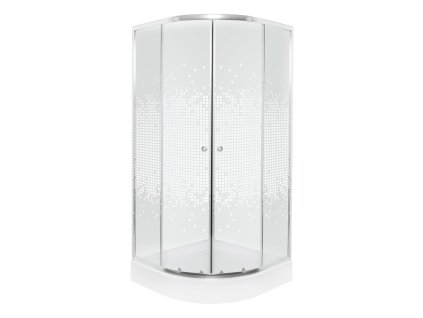 Kerra Pixel White čtvrtkruhový sprchový kout s vaničkou Rozměr koutu: 80x80cm, 13229_80X