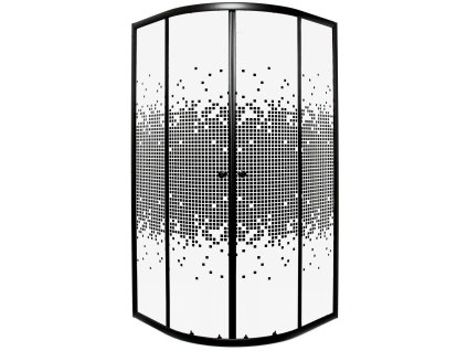 Kerra Pixel Black čtvrtkruhový sprchový kout Rozměr koutu: 80x80cm, 13223_80X
