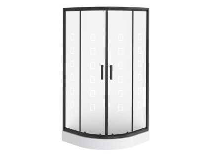 Savana Veduta Alba čtvrtkruhový sprchový kout s vaničkou, black Rozměr koutu: 90x90cm, Y8775B-90