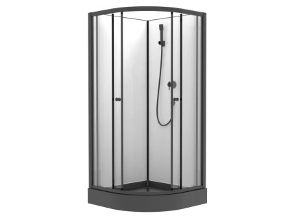 Savana Veduta Bali čtvrtkruhový sprchový box, black Rozměr koutu: 80x80cm, Y802BMS-80