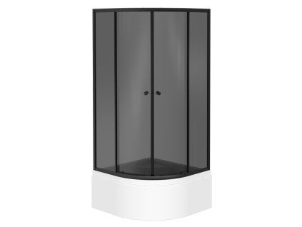 Savana Veduta Evelina Plus čtvrtkruhový sprchový kout s vaničkou, black Rozměr koutu: 90x90cm, Y8715-B90