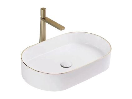Rea Nadia 60 umyvadlo na desku, gold edge, REA-U1063
