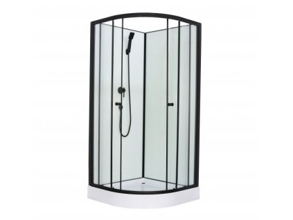 Savana Veduta Smart čtvrtkruhový sprchový box, black Rozměr koutu: 80x80cm, Y802BS-80