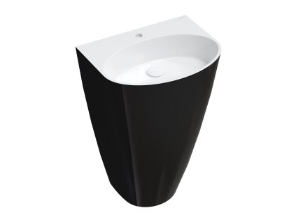 Aplomo Siena M+ volně stojící umyvadlo 55 z kompozitu s otvorem , black, SIENAUWBCP