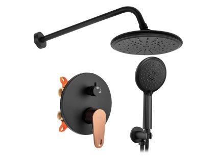 Aplomo Mild Rose Gold podomítkový sprchový set, black, RE-P9143