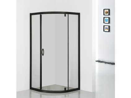 Aplomo Stylio One čtvrtkruhový sprchový kout, black Rozměr koutu: 80x80cm, BK501RTK