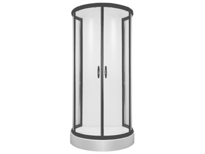 Aplomo Stylio Round 100x80 sprchový kout, black, BK501XTK