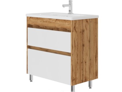 Lavedo Luton I. 80 Wotan Oak koupelnová skříňka s umyvadlem, LT-80WOTAN