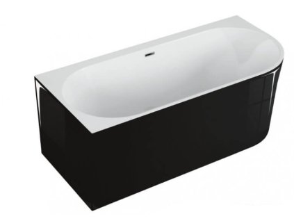 Polimat Sola 160x75 volně stojící akrylátová vana, černý lesk Délka vany: 160cm, Orientace: Levá, 00032